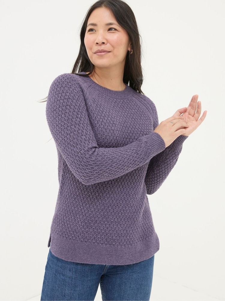FatFace Ella Dark Purple Jumper - Image 1 of 5