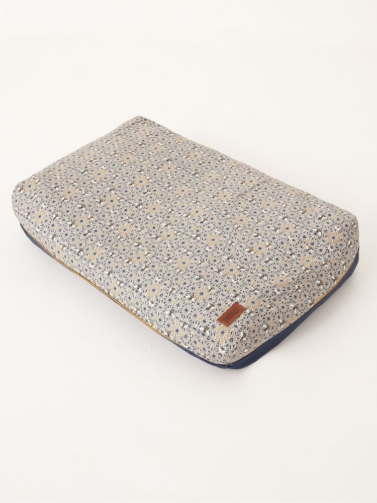 FatFace Blue 71cmx98cm Bee Print Cushion Pet Bed - Image 1 of 1