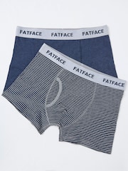 FatFace Blue Brighton Stripe Boxers 2 Pack - Image 1 of 1