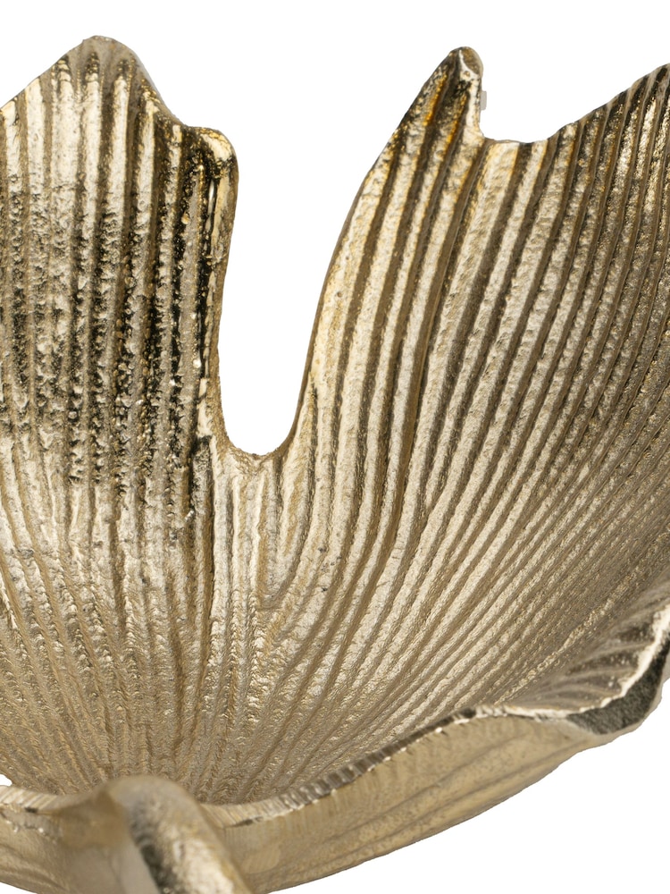 Pacific Gold Metal Gingko Leaf Trinket Bowl - Image 2 of 5
