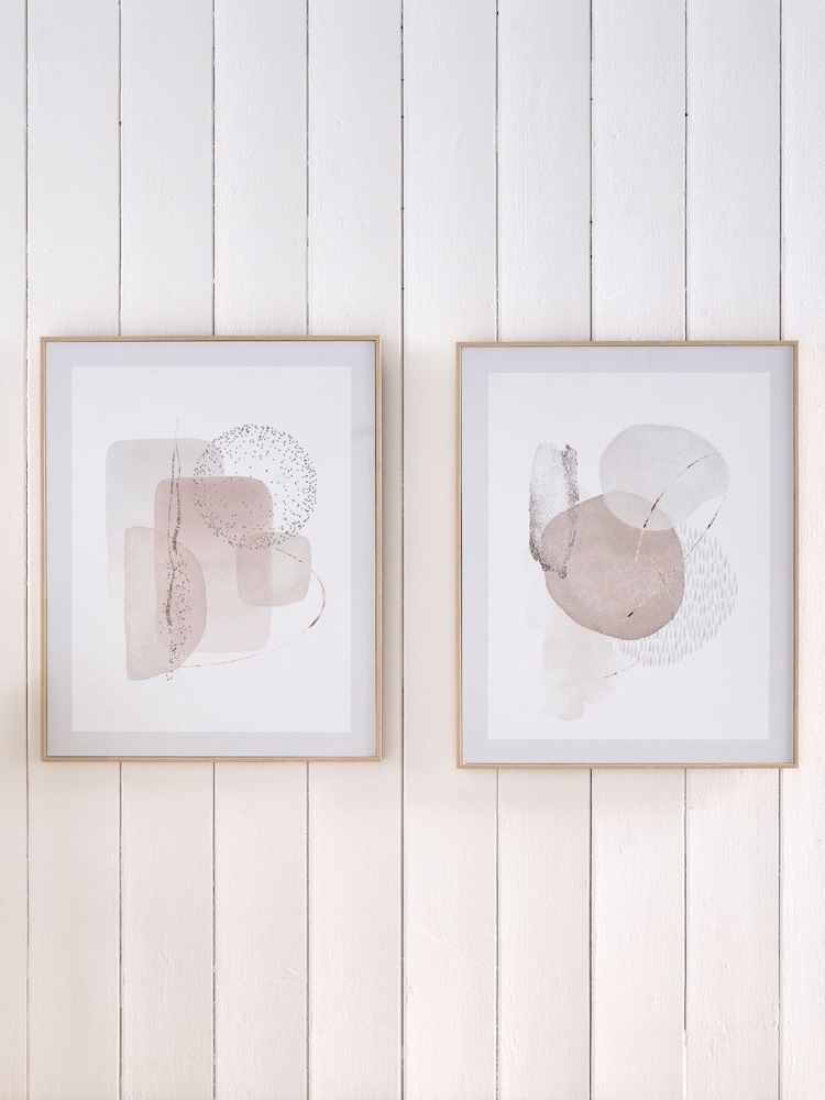 Pacific Natural Abstract Canvases with Natural Frame Set of 2 - Image 1 of 6