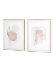 Pacific Natural Abstract Canvases with Natural Frame Set of 2 - Image 2 of 6