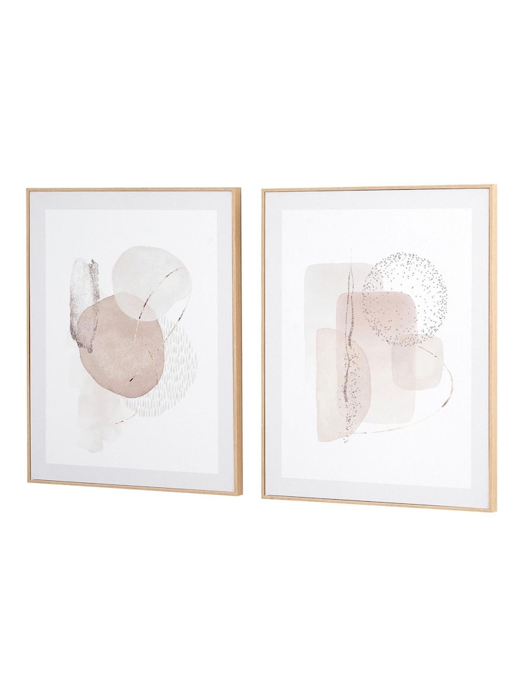 Pacific Natural Abstract Canvases with Natural Frame Set of 2 - Image 2 of 6