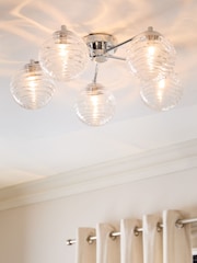 Chrome Juno 5 Light Flush Ceiling Light Fitting - Image 1 of 5