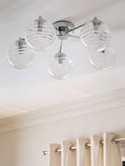 Chrome Juno 5 Light Flush Ceiling Light Fitting - Image 2 of 5
