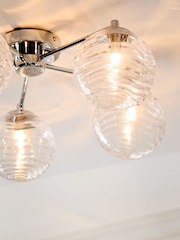 Chrome Juno 5 Light Flush Ceiling Light Fitting - Image 3 of 5