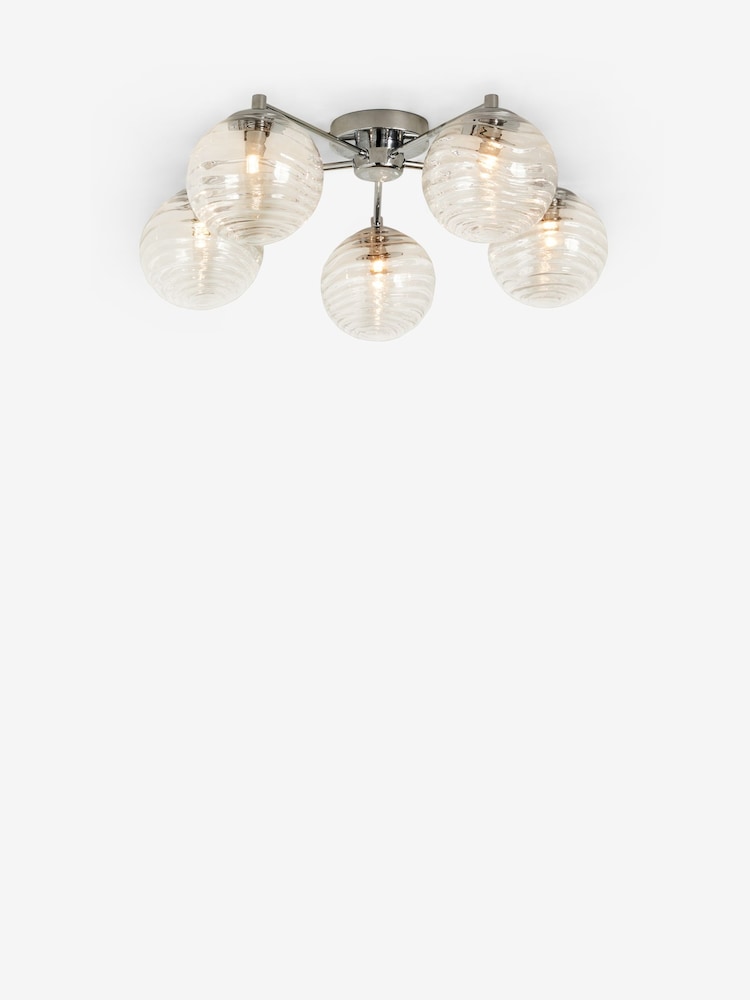Chrome Juno 5 Light Flush Ceiling Light Fitting - Image 5 of 5