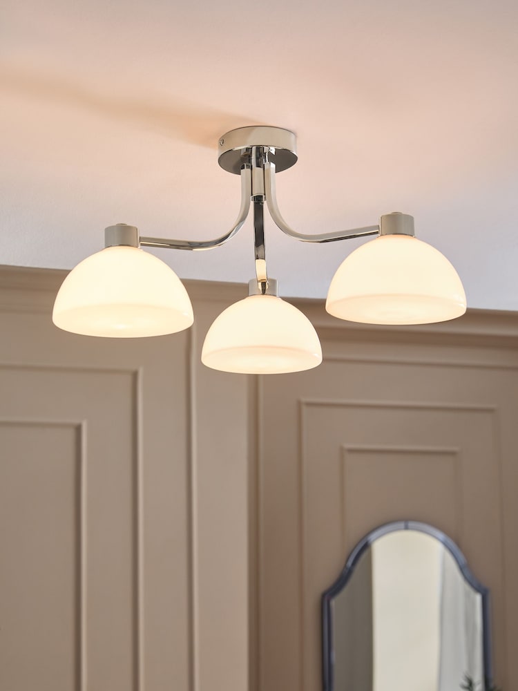Chrome Layton 3 Light Flush Ceiling Light - Image 1 of 5