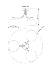 Chrome Layton 3 Light Flush Ceiling Light - Image 4 of 5