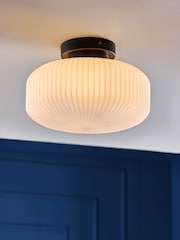 Black Ryker Flush Ceiling Light Fitting - Also Suitable for Use in Bathrooms - Image 1 of 5