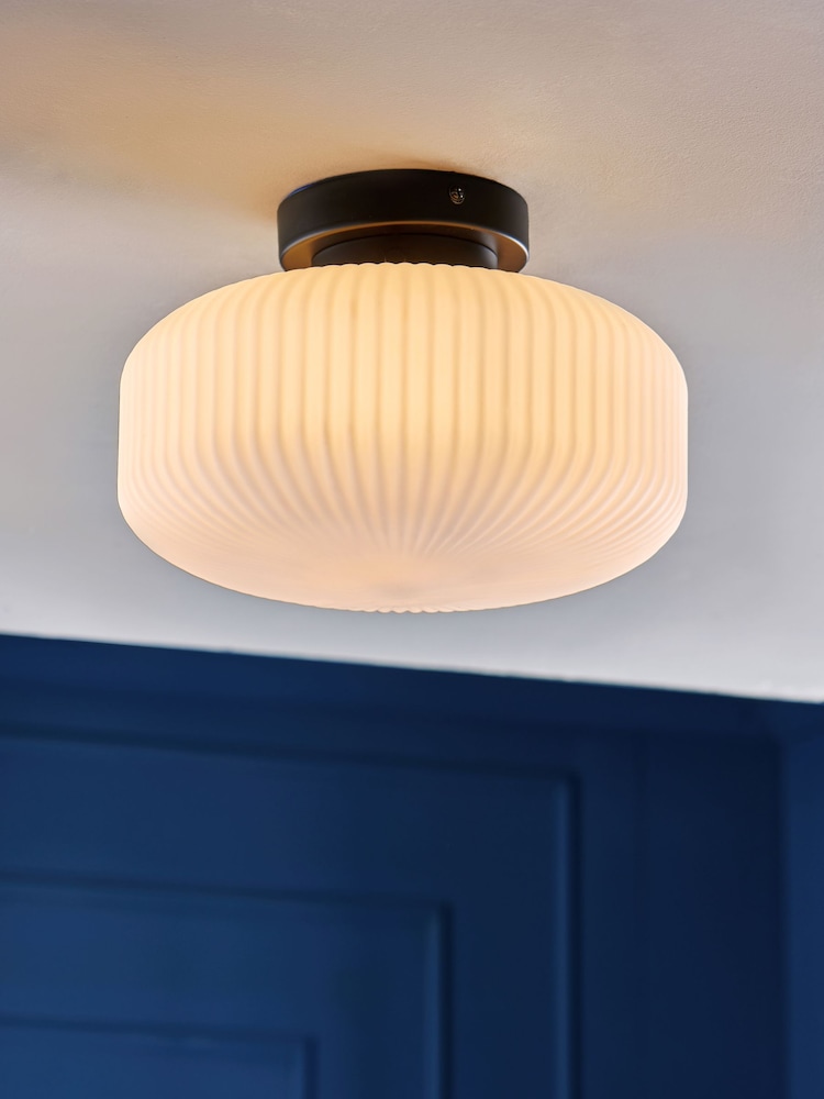 Black Ryker Flush Ceiling Light Fitting - Also Suitable for Use in Bathrooms - Image 1 of 5