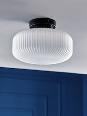Black Ryker Flush Ceiling Light Fitting - Also Suitable for Use in Bathrooms - Image 2 of 5
