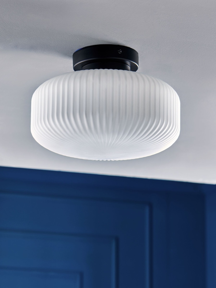Black Ryker Flush Ceiling Light Fitting - Also Suitable for Use in Bathrooms - Image 2 of 5