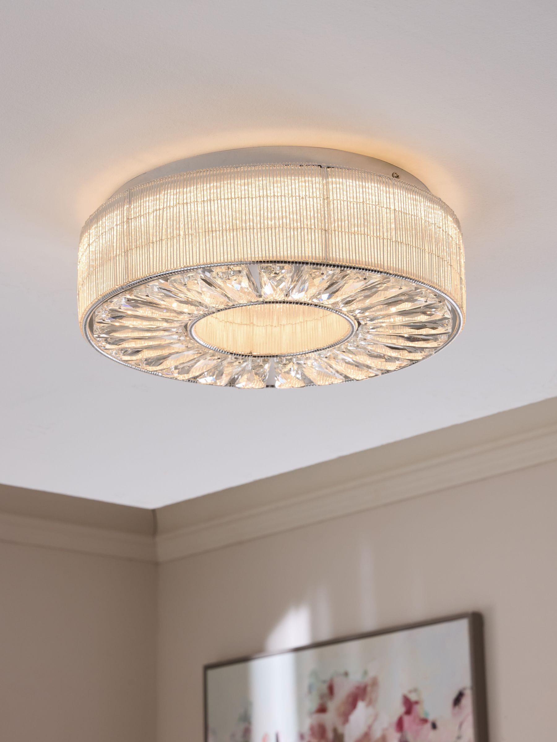 Clear Sora Flush Ceiling Light Fitting | Laura Ashley
