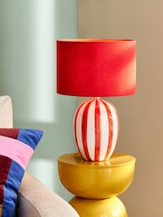 Red Stripe Table Lamp - Image 1 of 5