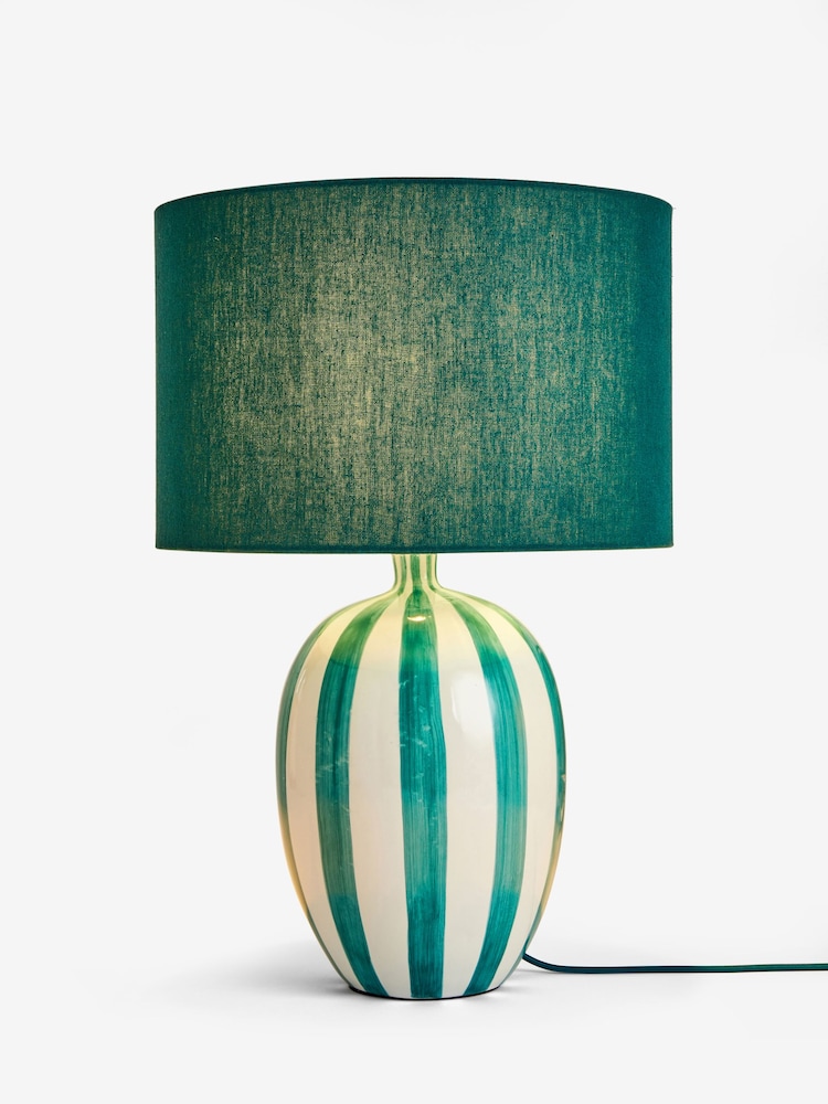 Green Stripe Table Lamp - Image 5 of 5