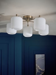 Brass Ryker 5 Light Flush Ceiling Light Fitting - Image 2 of 6