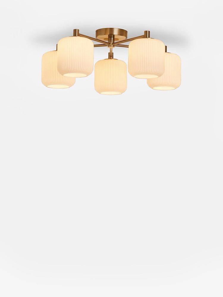Brass Ryker 5 Light Flush Ceiling Light Fitting - Image 6 of 6