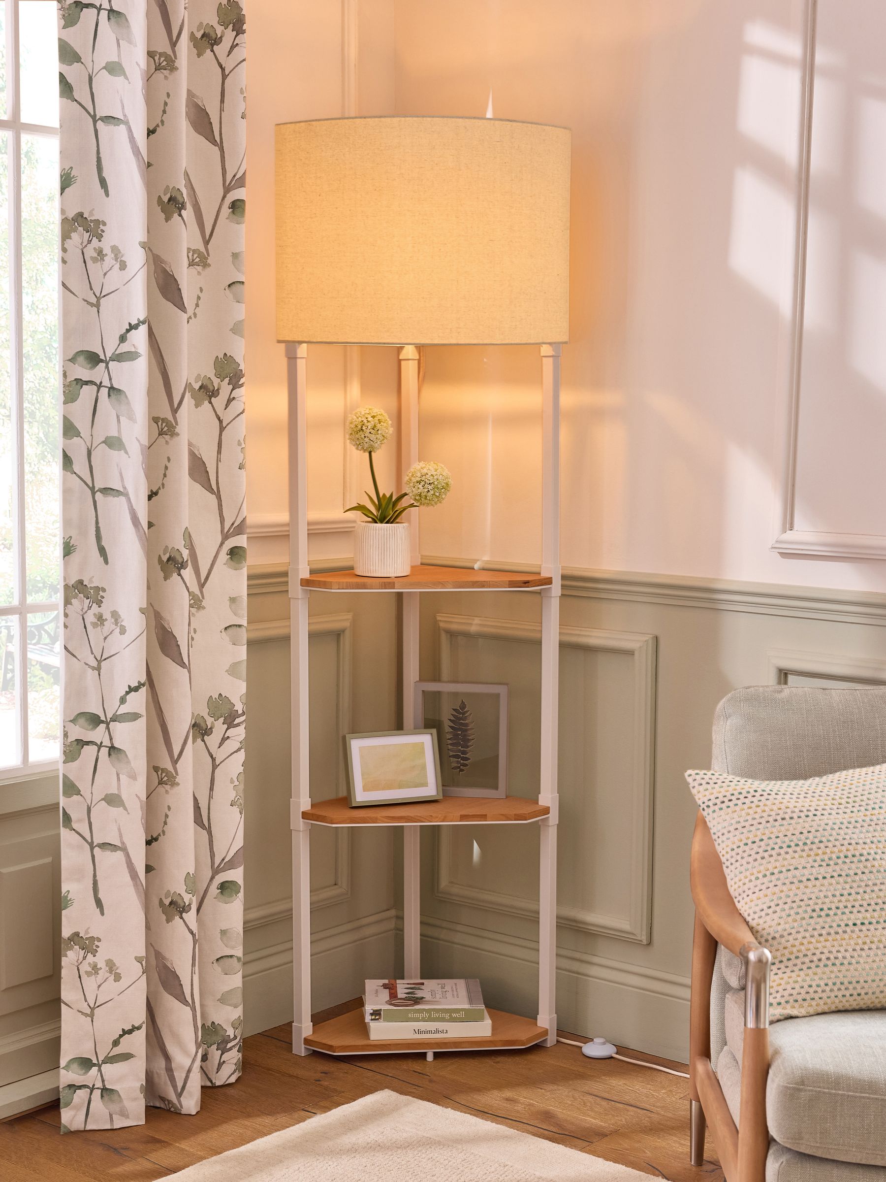 Gold shelf floor lamp new arrivals