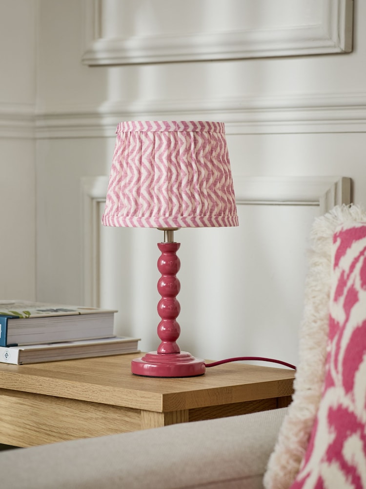 Pink Mini Bobbin Table Lamp - Image 2 of 5