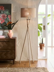 Natural Bamboo Tripod Floor Lamp - Image 1 of 4