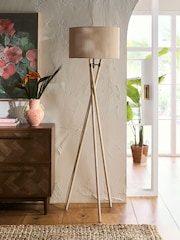 Natural Bamboo Tripod Floor Lamp - Image 2 of 4