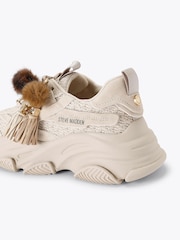 Steve Madden Cream Possession Suede Tasseled Trainers - Image 4 of 4