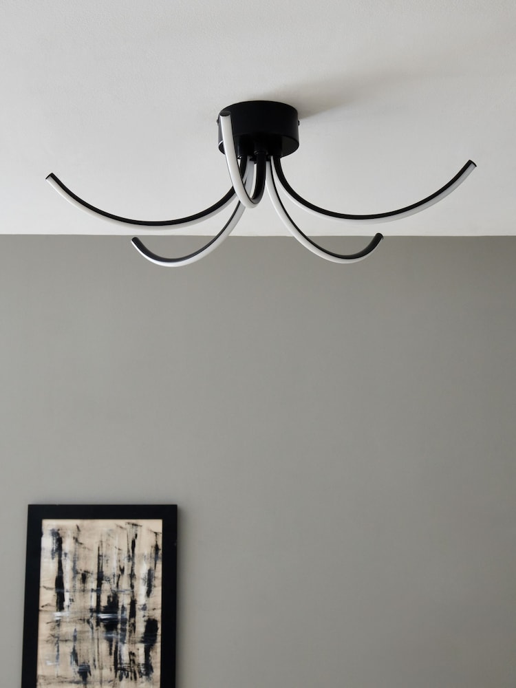 Black Layla 5 Light Flush Ceiling Light Fitting - Image 2 of 5
