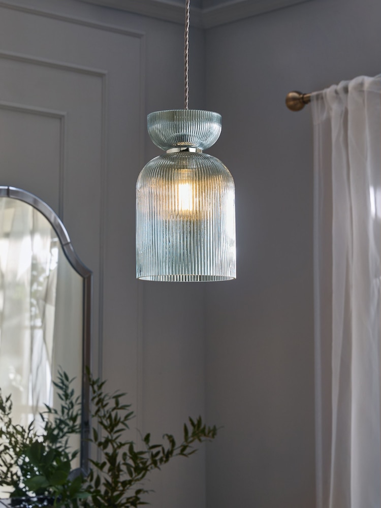 Blue Hallie Easy Fit Pendant Light Shade - Image 1 of 4