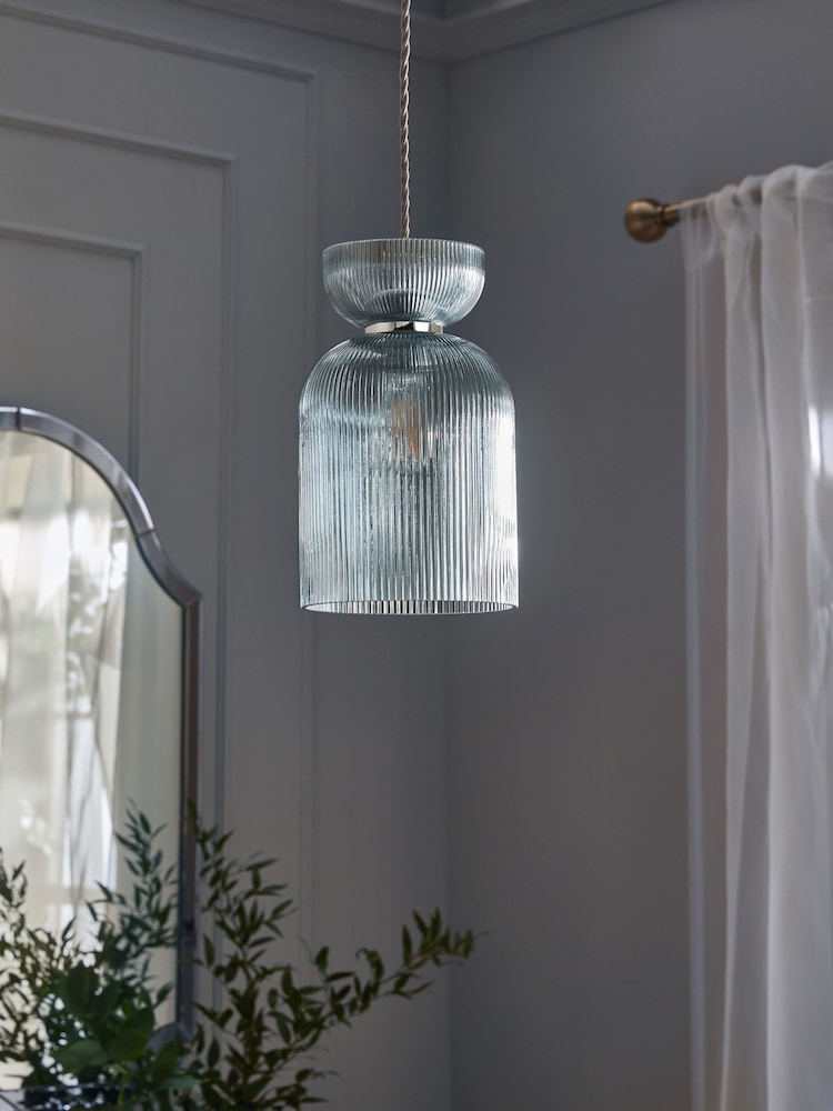 Blue Hallie Easy Fit Pendant Light Shade - Image 2 of 4