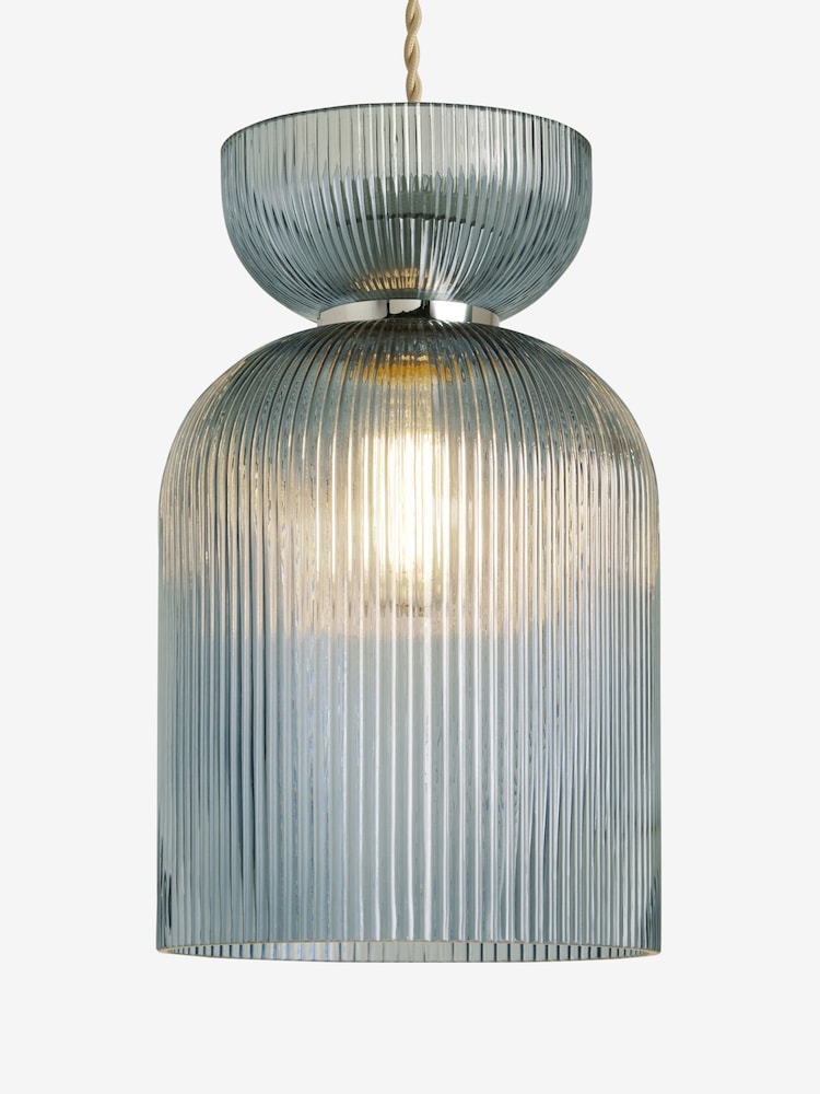 Blue Hallie Easy Fit Pendant Light Shade - Image 4 of 4