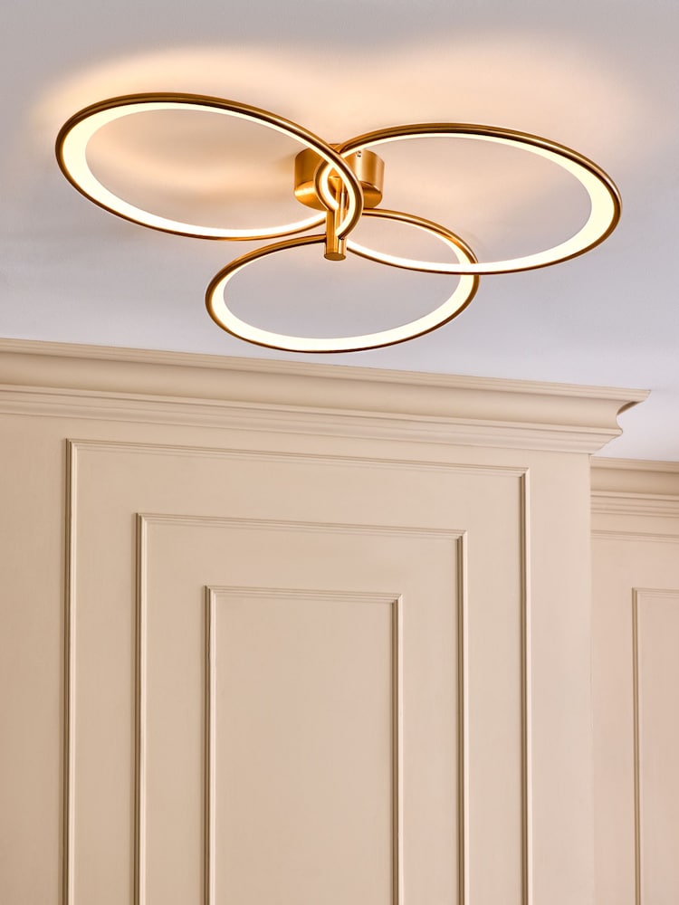 Brass Raya Large Fitting Flush Ceiling Light - Image 1 of 5