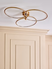 Brass Raya Large Fitting Flush Ceiling Light - Image 2 of 5