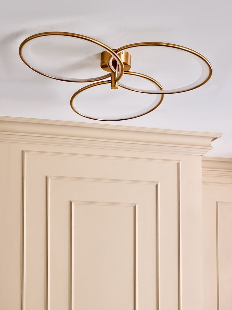 Brass Raya Large Fitting Flush Ceiling Light - Image 2 of 5