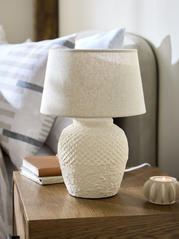 Ivory Cream Moreton Small Table Lamp - Image 2 of 3