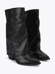 Steve Madden Black Saddle Western Boots - Image 2 of 4