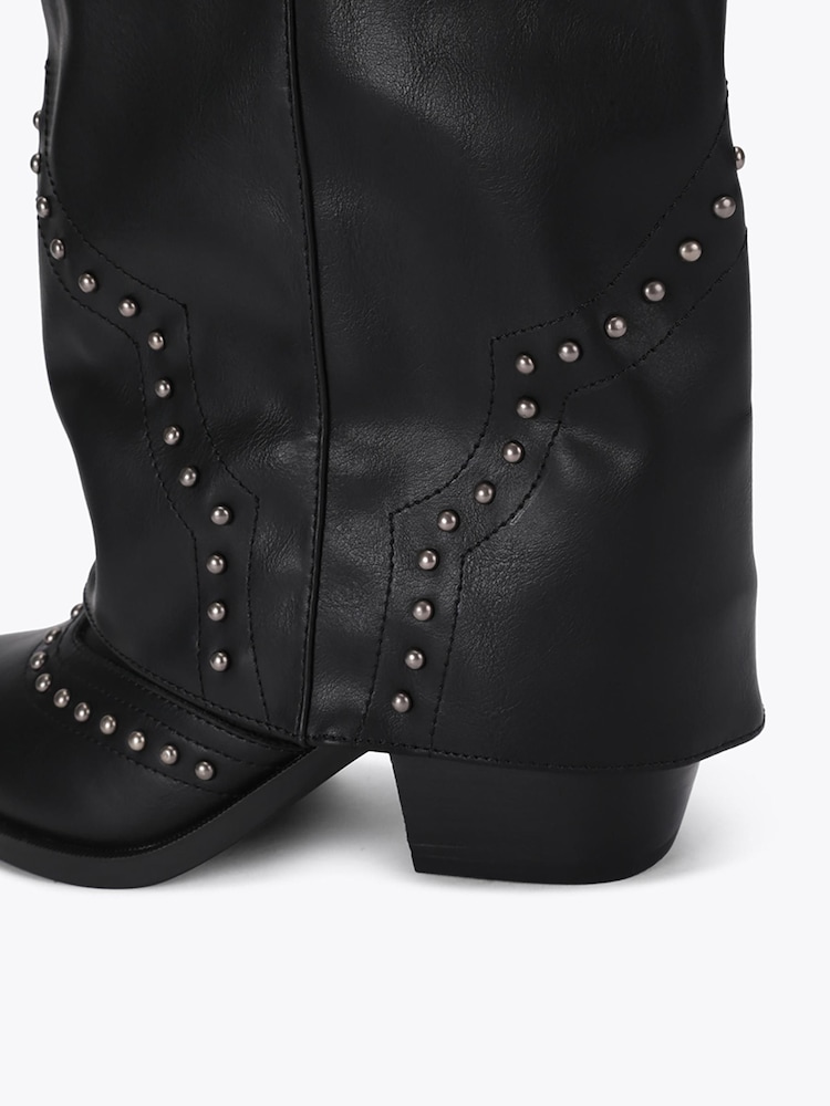Steve Madden Black Saddle Western Boots - Image 4 of 4 Steve Madden Black Saddle Western Boots - Image 4 of 4