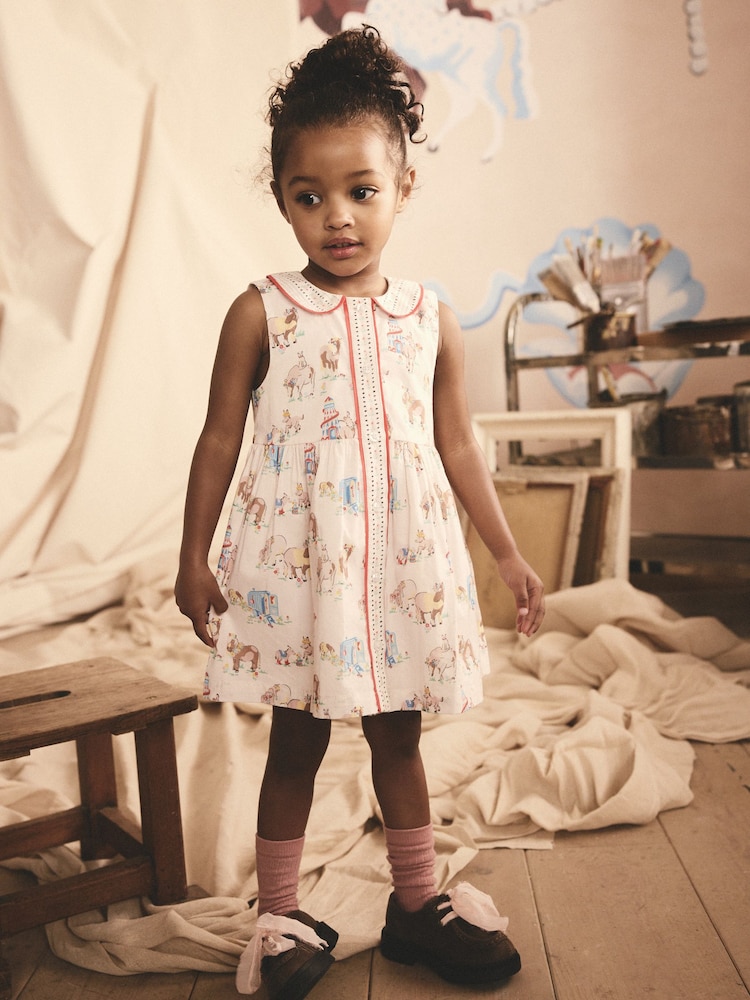 Cath Kidston Cream - Seaside Print Collar Summer Dress (3mths-8yrs) - Imagen 1 de 8