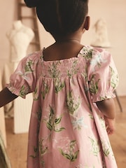 Cath Kidston Pink - Floral Print Puff Sleeve Summer Dress (3mths-8yrs) - Image 3 of 7