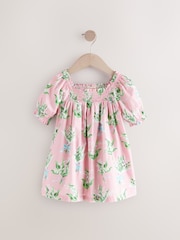 Cath Kidston Pink - Floral Print Puff Sleeve Summer Dress (3mths-8yrs) - Image 4 of 7