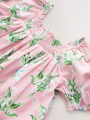 Cath Kidston Pink - Floral Print Puff Sleeve Summer Dress (3mths-8yrs) - Image 6 of 7
