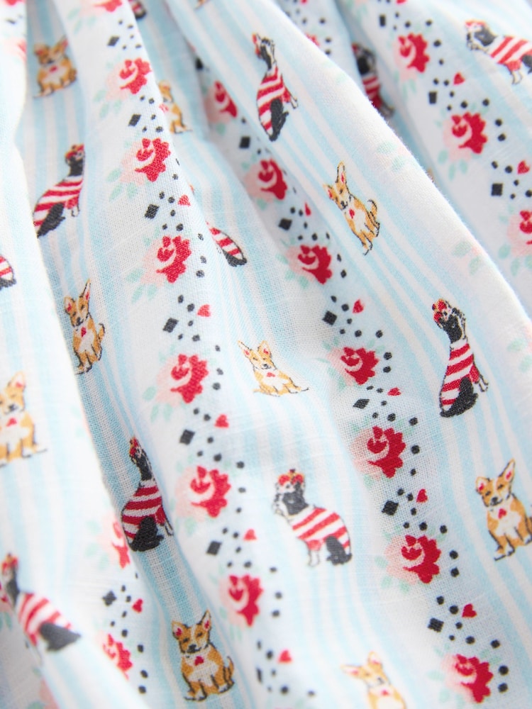 Cath Kidston Blue Corgi Print Summer Dress (3mths-8yrs) - Image 8 of 8