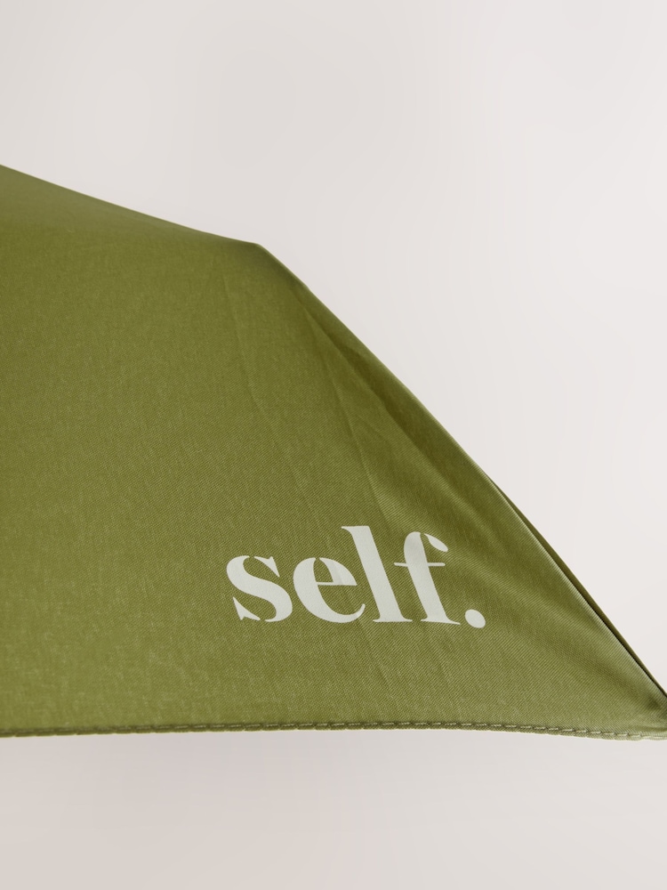 self. Khaki Green Compact Umbrella - Image 3 of 3