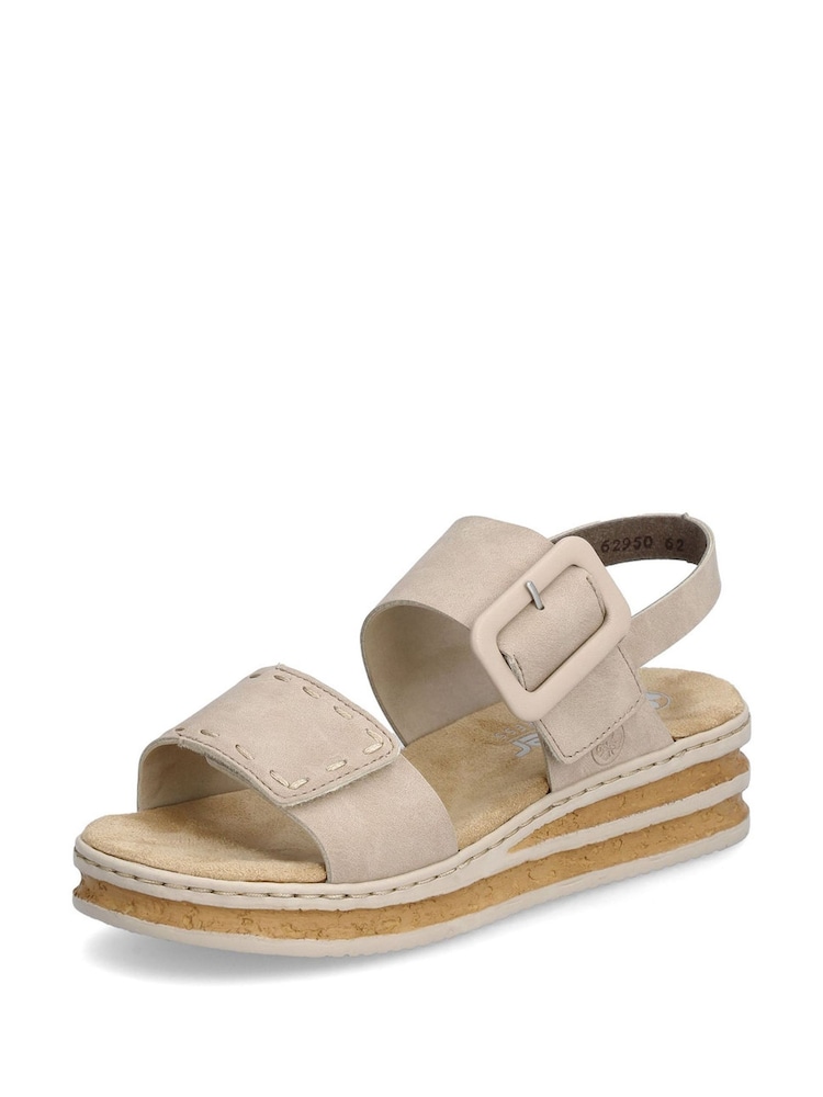 Rieker Womens White Bur-Fastener Sandals - Image 2 of 9