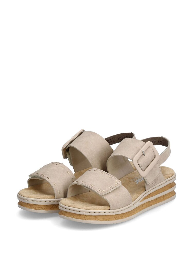 Rieker Womens White Bur-Fastener Sandals - Image 8 of 9