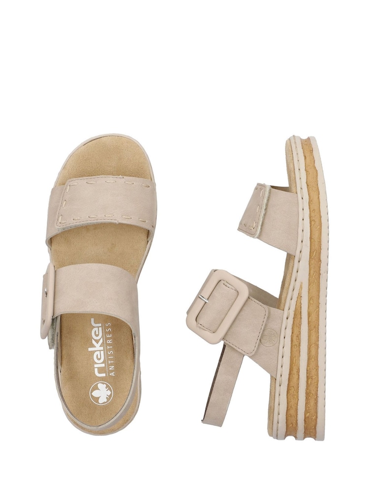 Rieker Womens White Bur-Fastener Sandals - Image 9 of 9