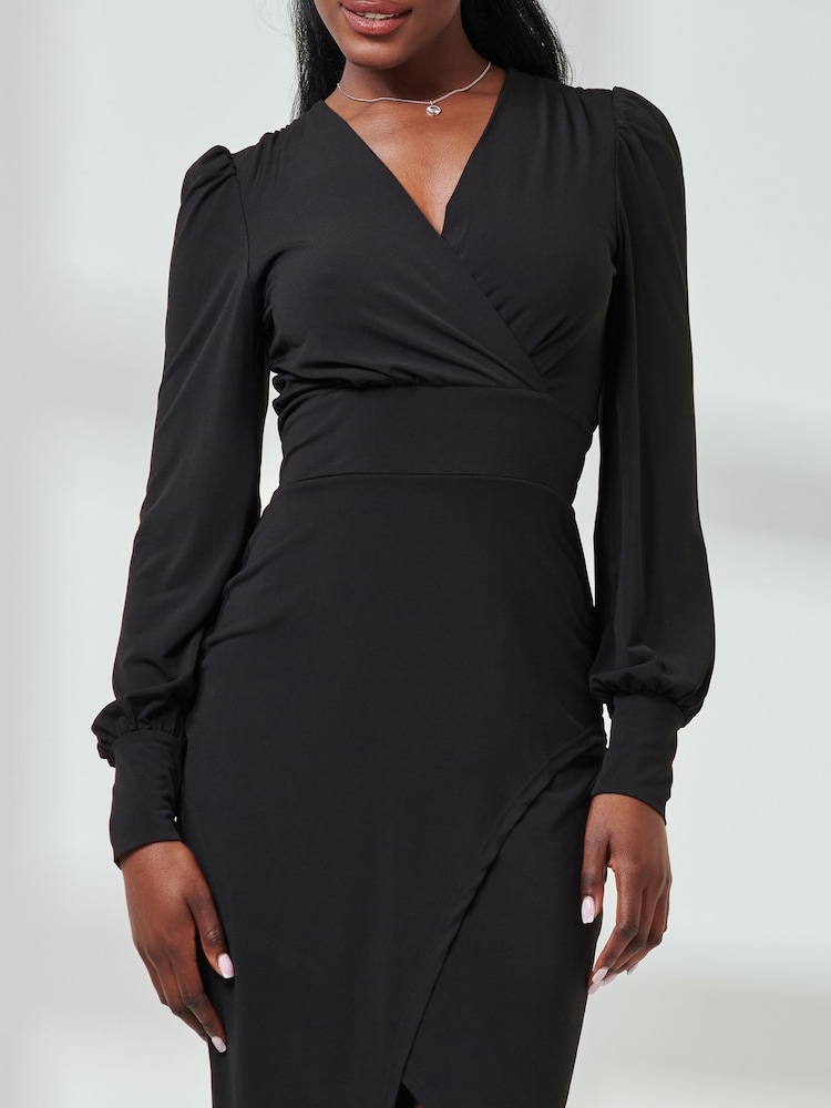 blue jersey dress long sleeve ERDEM