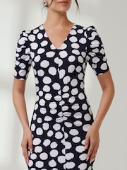Jolie Moi Black Puff Sleeve Bodycon Midi Dress - Image 3 of 6