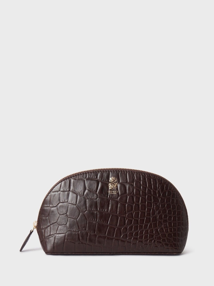 OSPREY LONDON The Weybridge Leather Make Up Brown Bag - Image 1 of 5 OSPREY LONDON The Weybridge Leather Make Up Brown Bag - Image 1 of 5