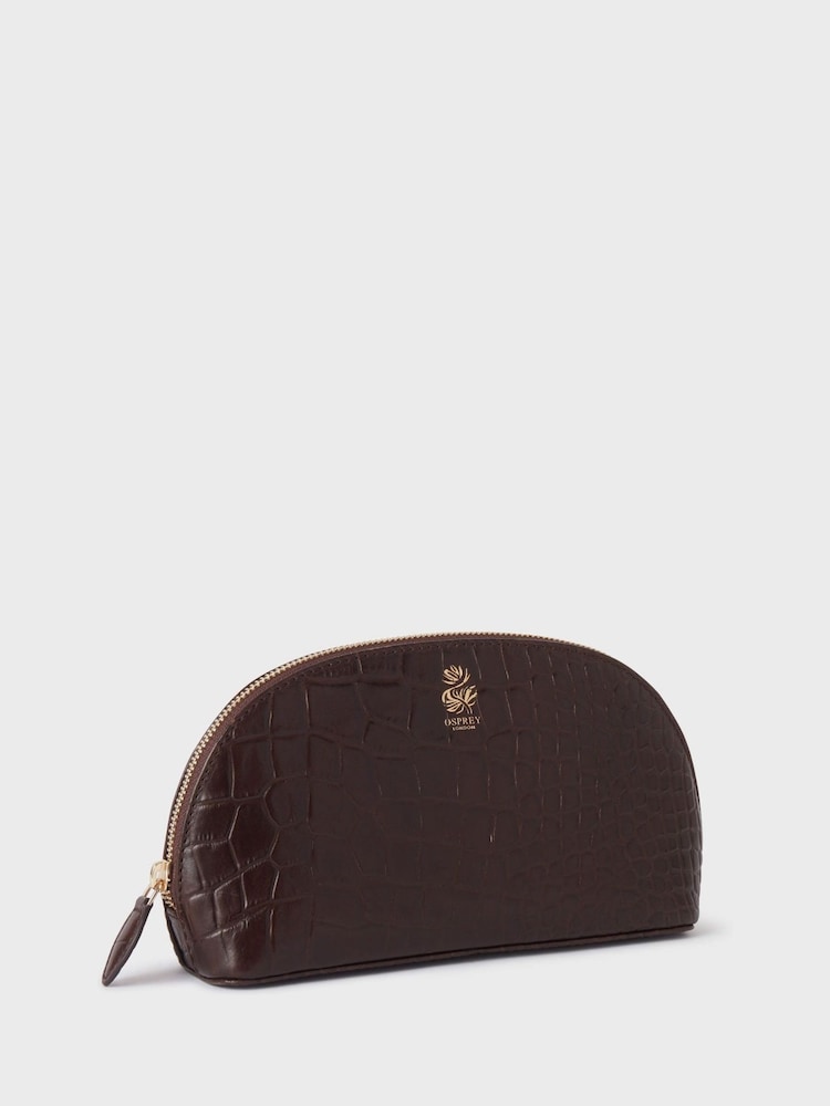 OSPREY LONDON The Weybridge Leather Make Up Brown Bag - Image 2 of 5